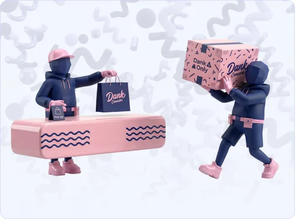 Illustration of Dank retail and delivery experience